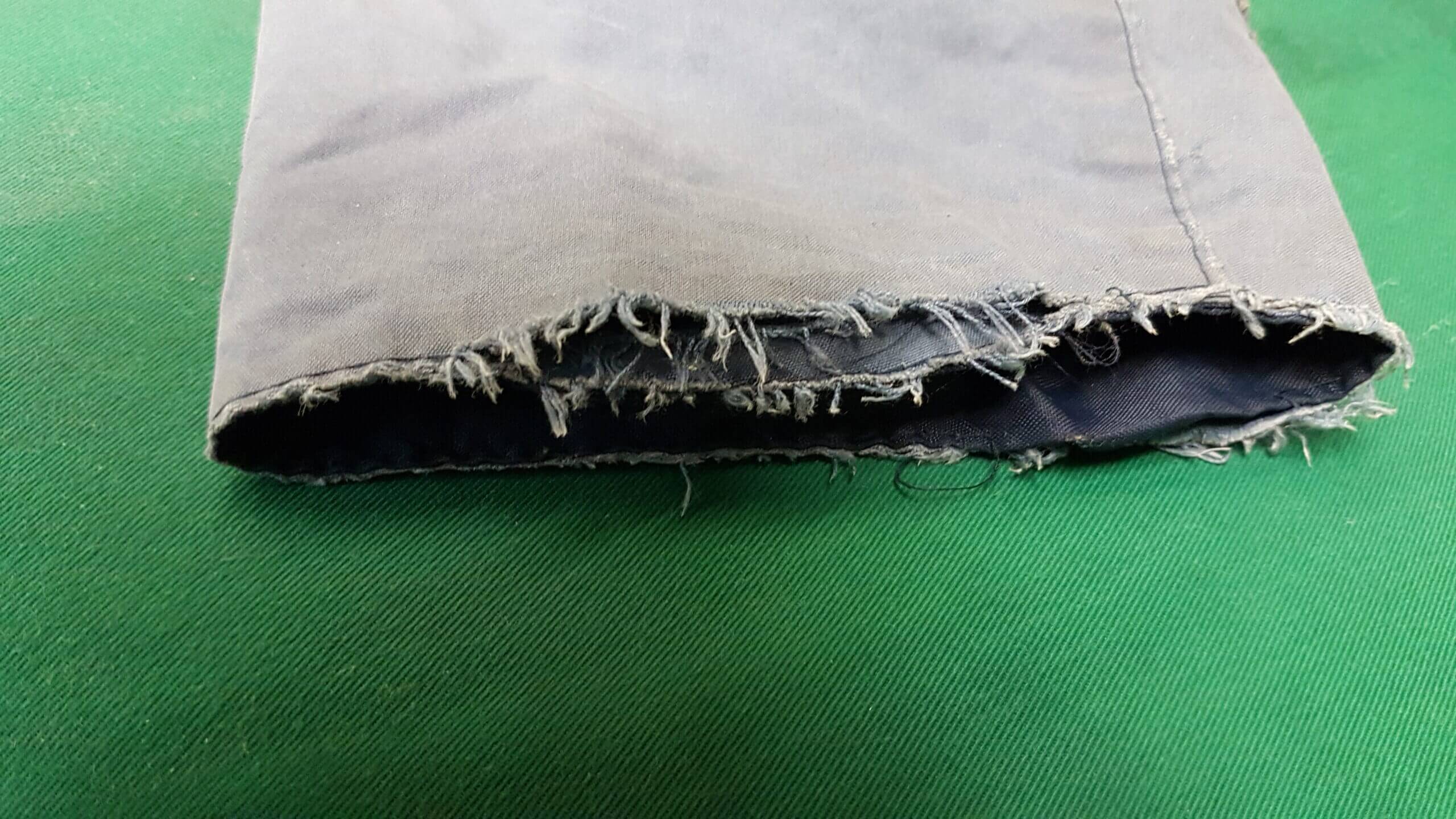 Cuff end in desperate need of darning!